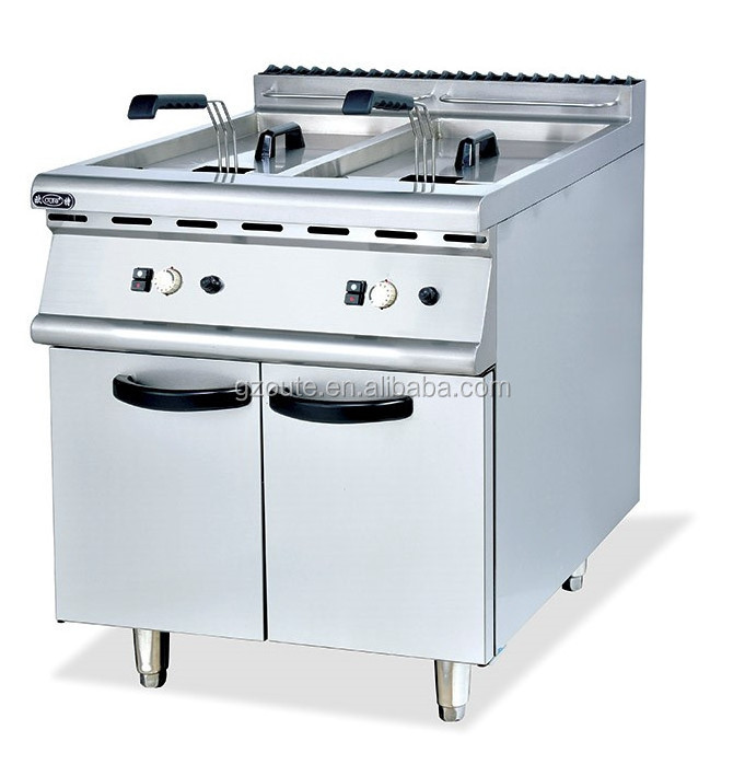 Stainless Steel Commercial Gas Chicken & Fish Fryer (2-Tank & 2-Basket) With Cabinet manufacturer