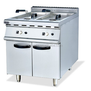 Stainless Steel Commercial Gas Chicken & Fish Fryer (2-Tank & 2-Basket) With Cabinet manufacturer