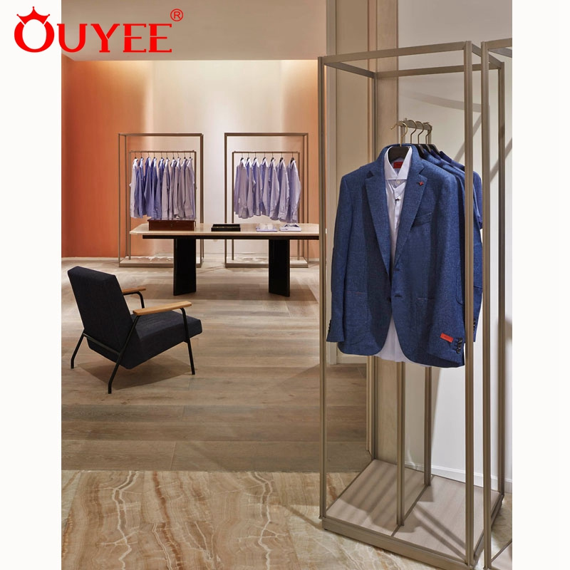 Boutique Showroom Men's Clothing Shop Interior Design Garment Store Retail Clothing Display Racks