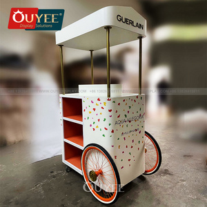 Factory Customized Retail Showcase Display Shopping Mall Kiosk Flower Cart Candy Cart Wedding For Sale