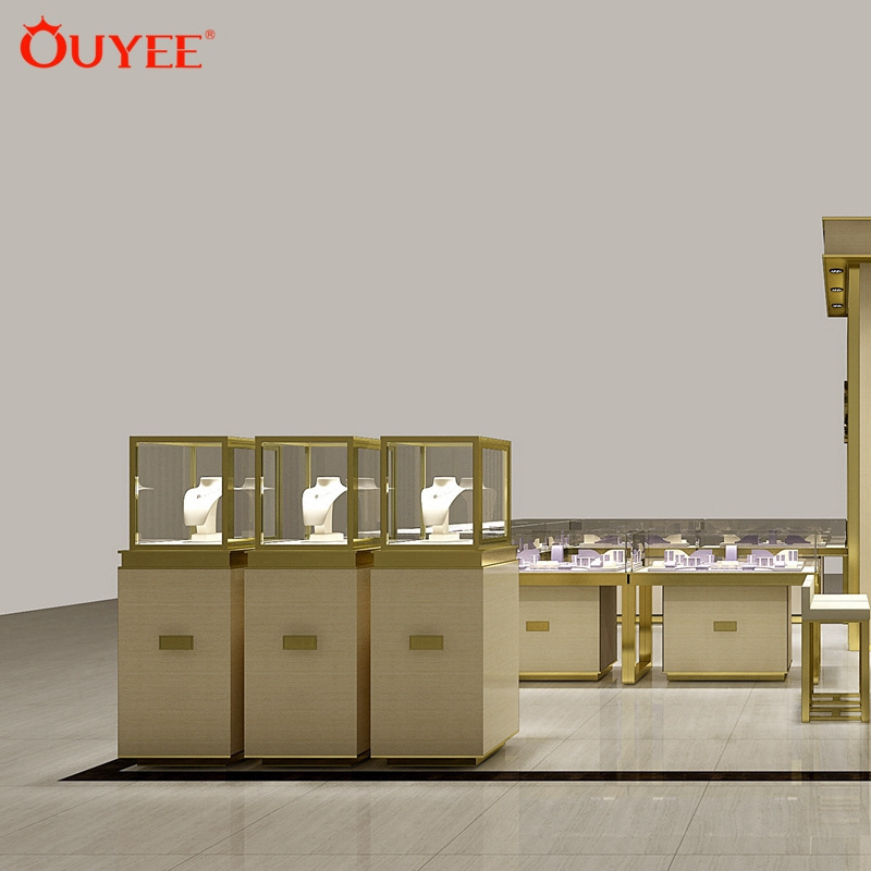 Luxurious Jewelry Display Showcase Jewelry Kiosk Furniture For Sale