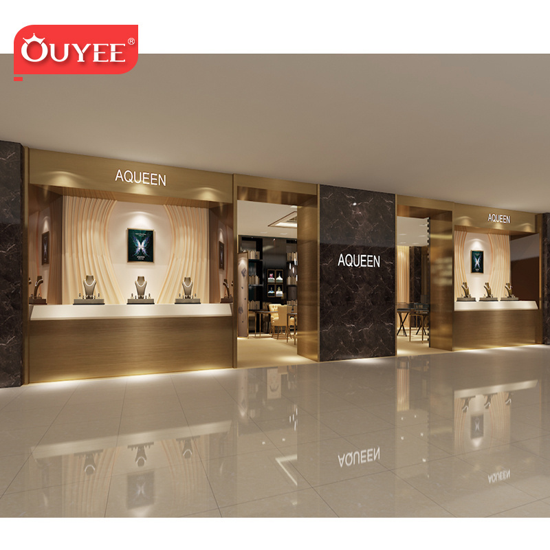 Luxury Jewelry Showcase Custom 3D Design Jewelry Furniture Jewellery Display Cabinet 3D Decor Design For Jewelry Store