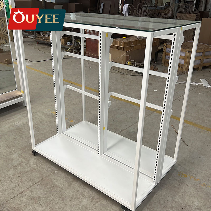 Ouyee Clothing Store Furniture Clothes Display Rack Shelf Modern Handbag Store Design Retail Shoe Shop Furniture Decoration