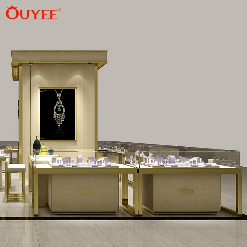 Luxurious Jewelry Display Showcase Jewelry Kiosk Furniture For Sale