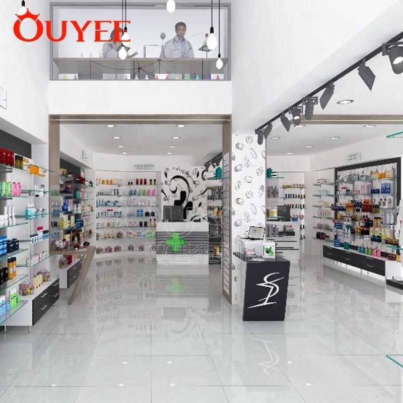 Retail Furniture Pharmacy Display Cabinet for Pharmacy Shop Interior Design