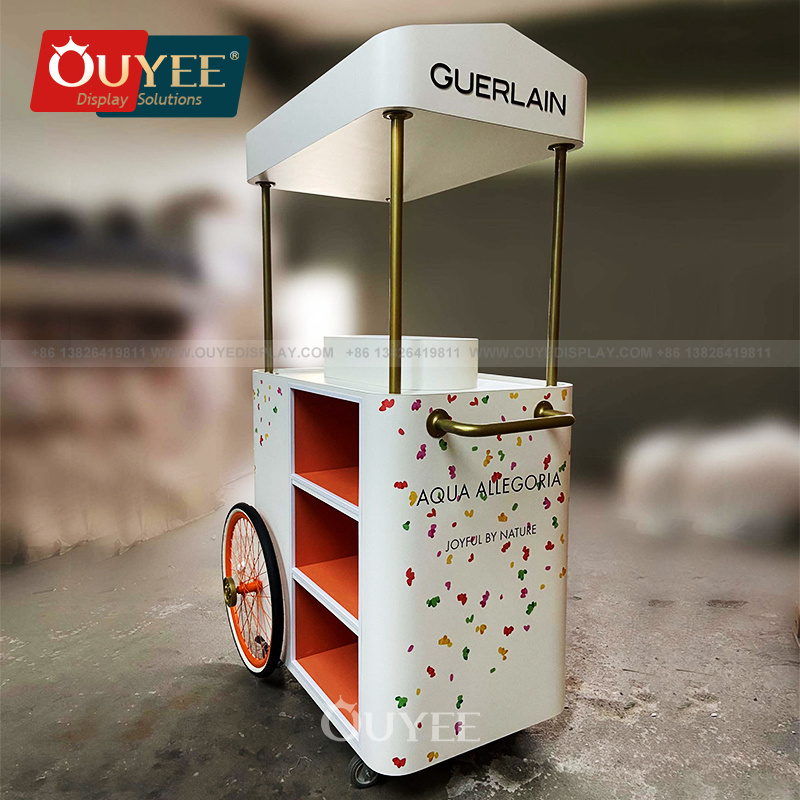 Factory Customized Retail Showcase Display Shopping Mall Kiosk Flower Cart Candy Cart Wedding For Sale