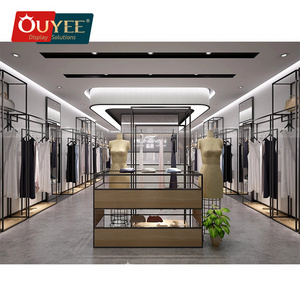 Customized Retail Supplies Clothes Rack for Clothing Store Made of Steel Wood Glass and Metal Various Models Available