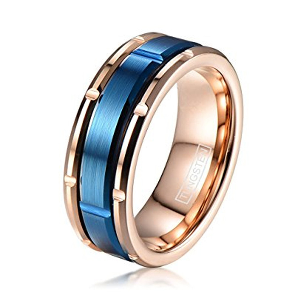 Custom inlay tungsten rings 18k gold men rings jewelry ring