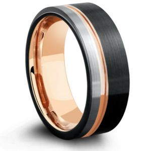 Hot Item European silver gold plated ring, Mens black Tungsten Rings carbide Wedding Band Ring for girl