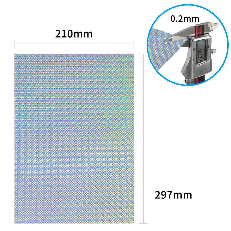 Holographic Snakeskin Pattern Sticker Paper Overlay Film PVC Cold lamination Film Clear Vinyl A4 Holographic Laminate Sheets