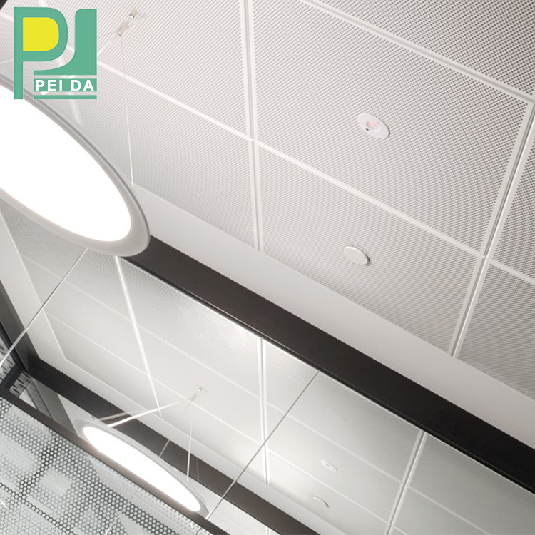 Aluminum Perforated Tiles Lay In Metal Acoustic False Ceiling Panel