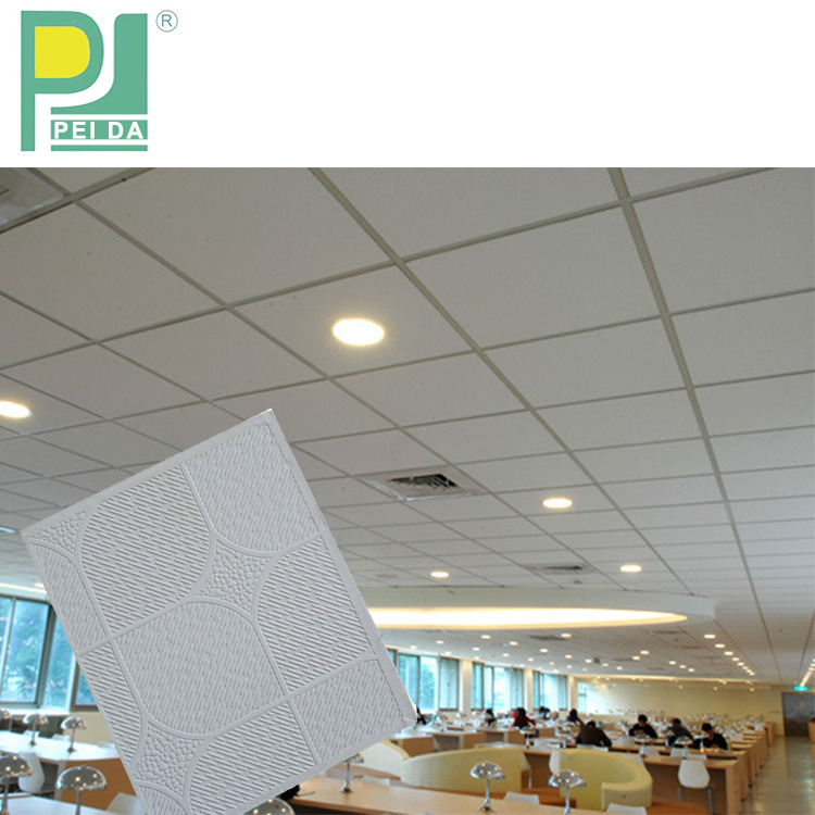 PVC Laminated Gypsum Ceiling Multiple Designs Foil Back Insulation Board