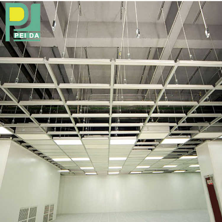 Home Office Decorative Galvanized Metal Flat Groove Ceiling T-Grids Suspension Rail Systems