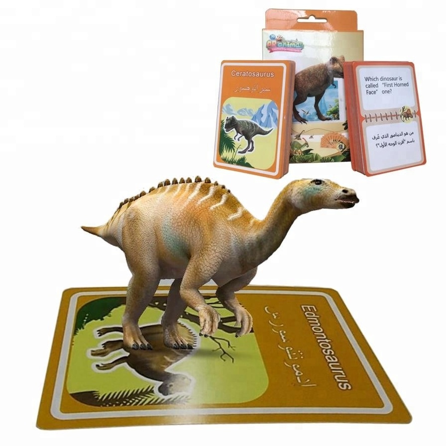 toy for babies AR augmented reality funny and interactive education flash cards arabic language toys 4D animal flashcards