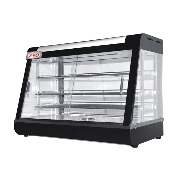 2022  Curved Food Warming Showcase Commercial  Equipment Glass Food Warmer Display Showcase