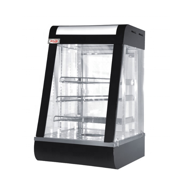 2022  Curved Food Warming Showcase Commercial  Equipment Glass Food Warmer Display Showcase