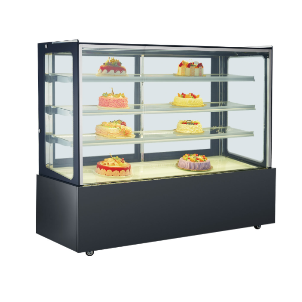 2022  Curved Food Warming Showcase Commercial  Equipment Glass Food Warmer Display Showcase