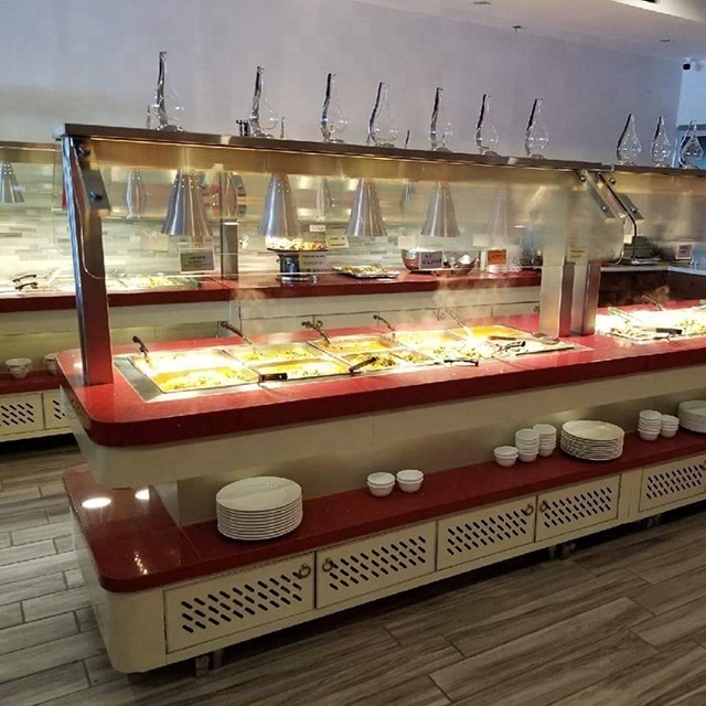 Commercial stainless steel Hot And Cold Buffet Table for restaurant