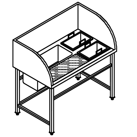 Commercial kitchen stainless steel fish cleaning sink table