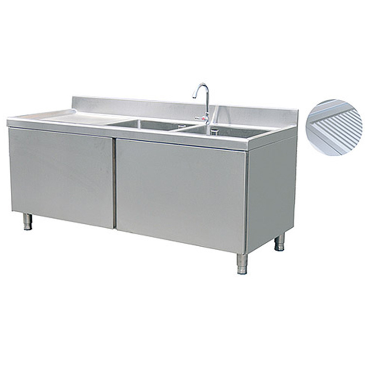 Modern Chinese Restaurant free standing stainless steel sink cabinet for sale