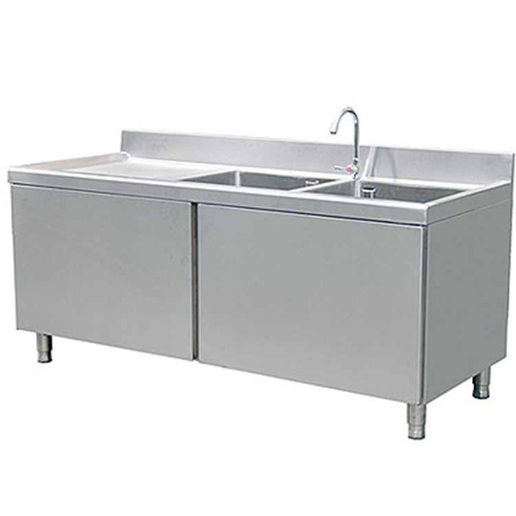 Modern Chinese Restaurant free standing stainless steel sink cabinet for sale