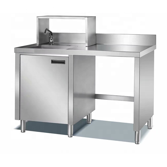 commercial stainless steel bubble tea working table Boba milk tea bar counter