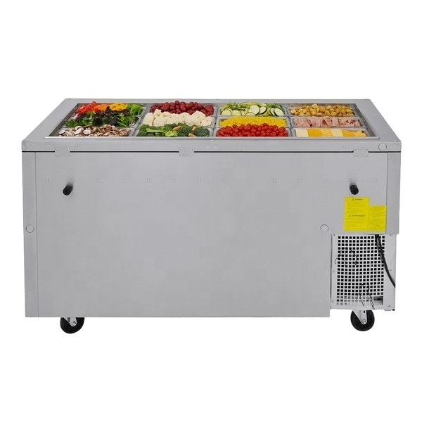 Commercial singe Doors Refrigeration Equipment salad Prep Fridge Under bar counter Sandwich Prep Table