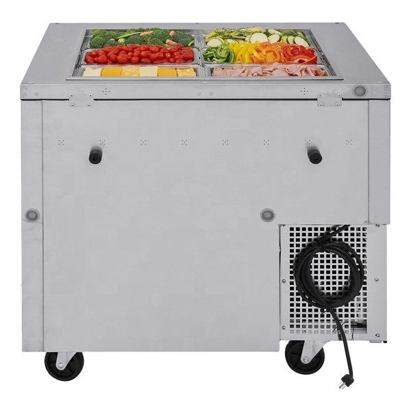 Commercial singe Doors Refrigeration Equipment salad Prep Fridge Under bar counter Sandwich Prep Table