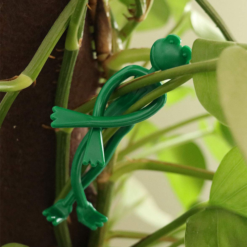 FXL Frog Shaped Reusable Cable Wire Tie Cute Decorative Twist Bendable Garden Plant Support Adjustable Flexible Clip for Stem