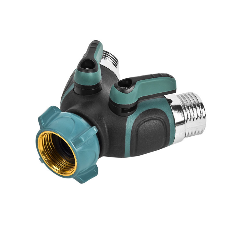 FXL Garden Hose Splitter Hose 2 Ways Water 3/4 inch thread Faucet Y Shape Valve Coupling