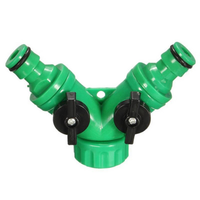 FXL 3/4" Y Quick Connector Hose Pipe Tool Garden Hose Faucet 2 Way With Valve Water Tap Splitters Adapter