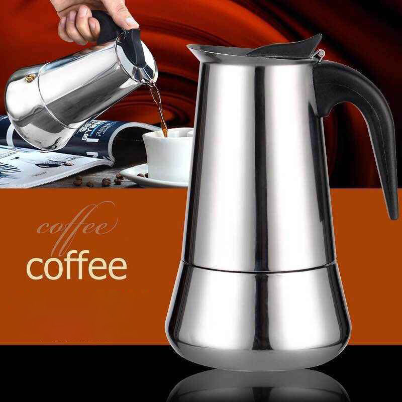 FXL Italian Stovetop Espresso 2/4/6/9 Cup Bialetti High Quality 304 Stainless Steel Moka Coffee Makers Pot for Thailand