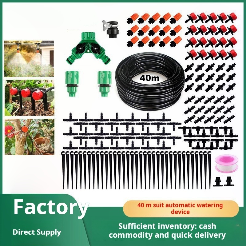 QJQ235 Garden Plant DIY Drip Irrigation System Set Automatic Watering Sprinkler Greenhouse Adjustable Dripper Kit