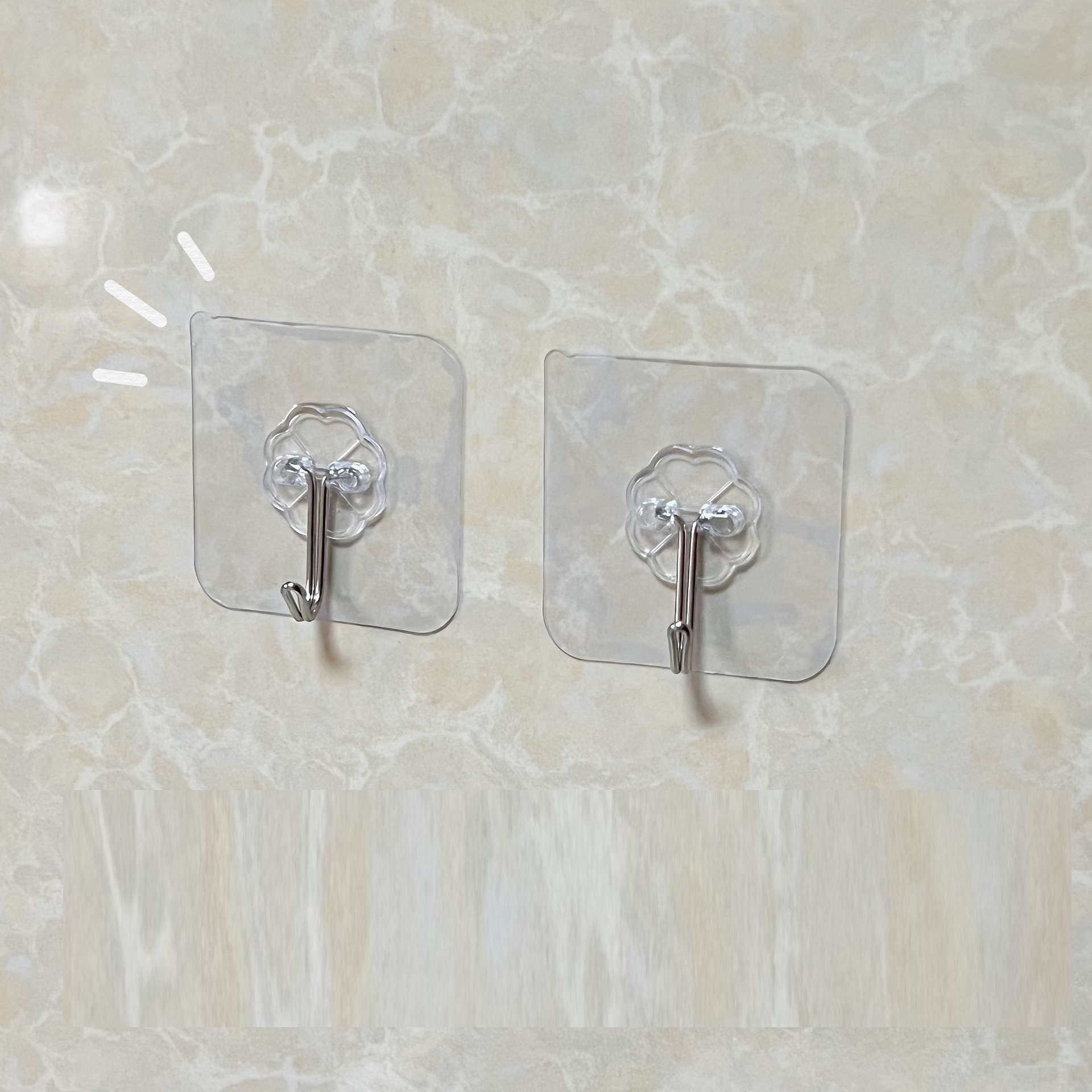 Transparent Self-Adhesive Hooks Extra Strong Wall Hooks for Kitchen Bathroom Wall and Ceiling Hanger