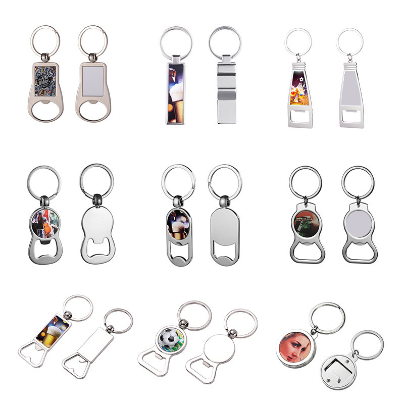 Q0424 Promotional Beer Bottle Opener Stainless Steel Metal Logo Key Chain Openers Card Shape Keychain Beer Custom Bottle Opener