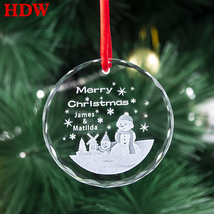 WJJ wholesale high quality K9 blank crystal ornament 80mm round christmas ornaments glass Clear k9 glass christmas ornament