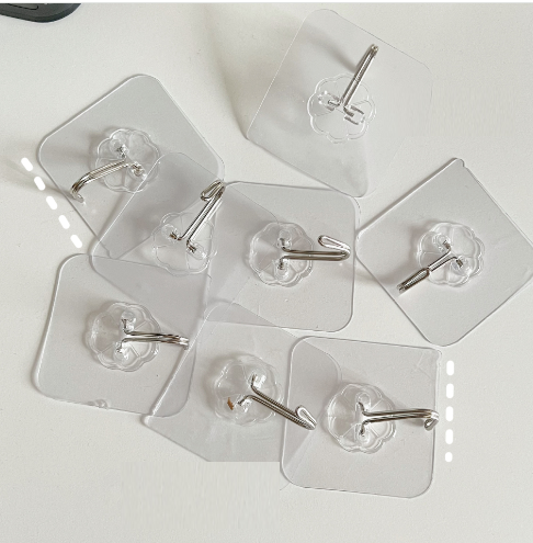 Transparent Self-Adhesive Hooks Extra Strong Wall Hooks for Kitchen Bathroom Wall and Ceiling Hanger