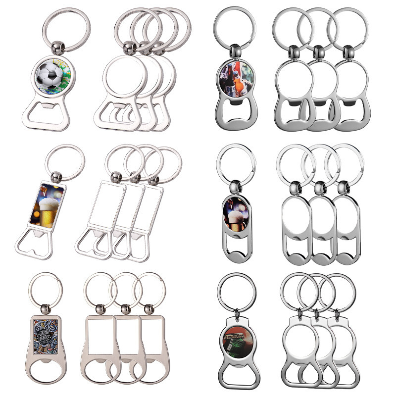 Q0424 Promotional Beer Bottle Opener Stainless Steel Metal Logo Key Chain Openers Card Shape Keychain Beer Custom Bottle Opener