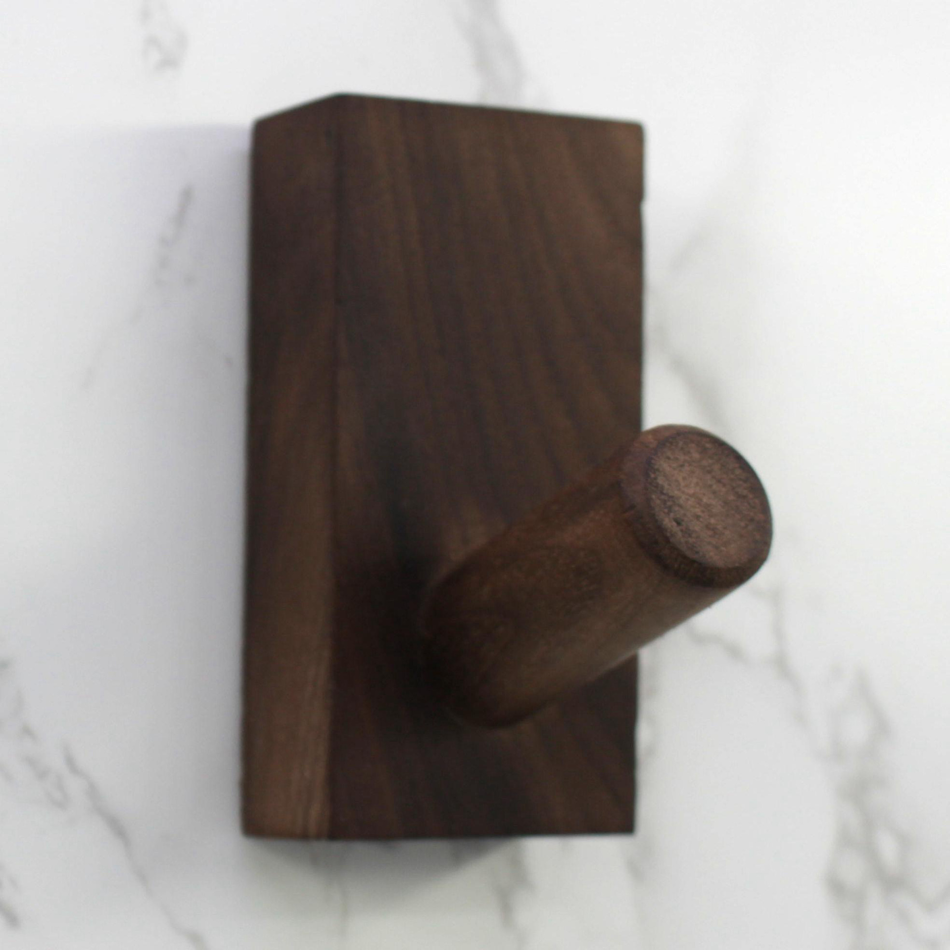 LLY 100% nature wooden adhesive wall hook black walnut wood hook solid