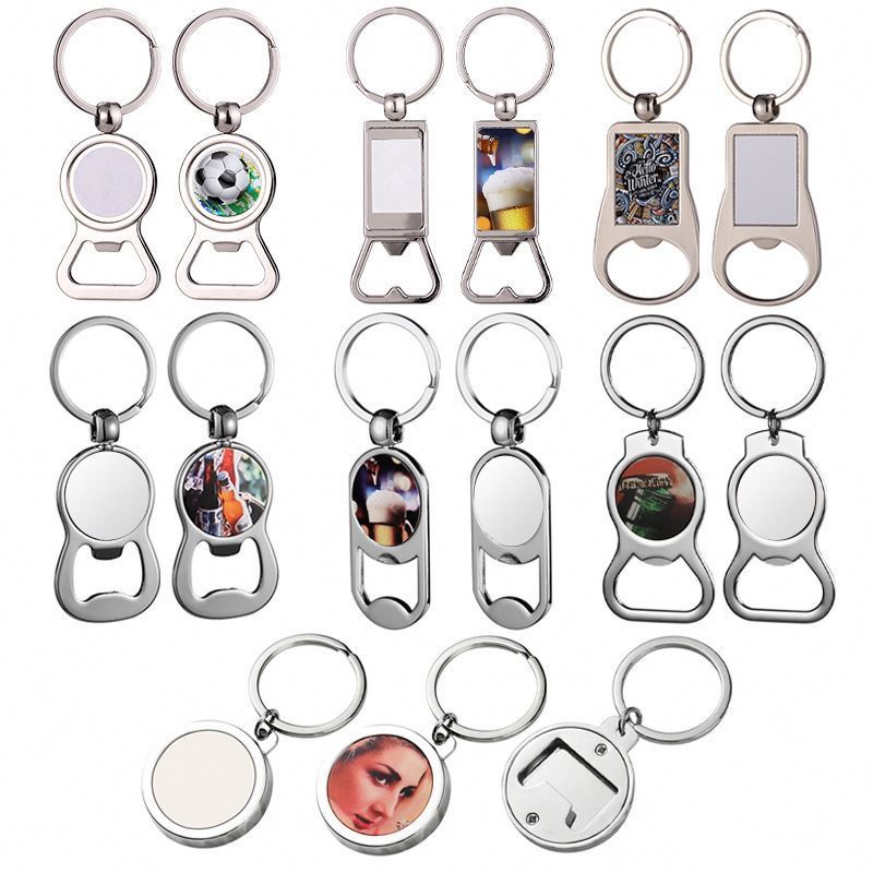 Q0424 Promotional Beer Bottle Opener Stainless Steel Metal Logo Key Chain Openers Card Shape Keychain Beer Custom Bottle Opener