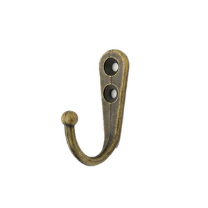 FXL Rustic Metal Antique Zinc Alloyed Bronze Decorative Single Wall Coat Hanger Hooks