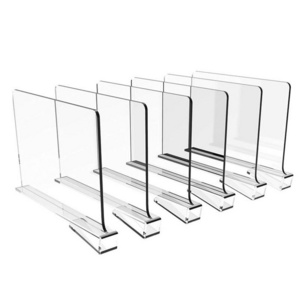 Acrylic Shelf Dividers for Closet Wood Shelf Organizer Multi-Functional Wood Closet Separator for Storage and Organization