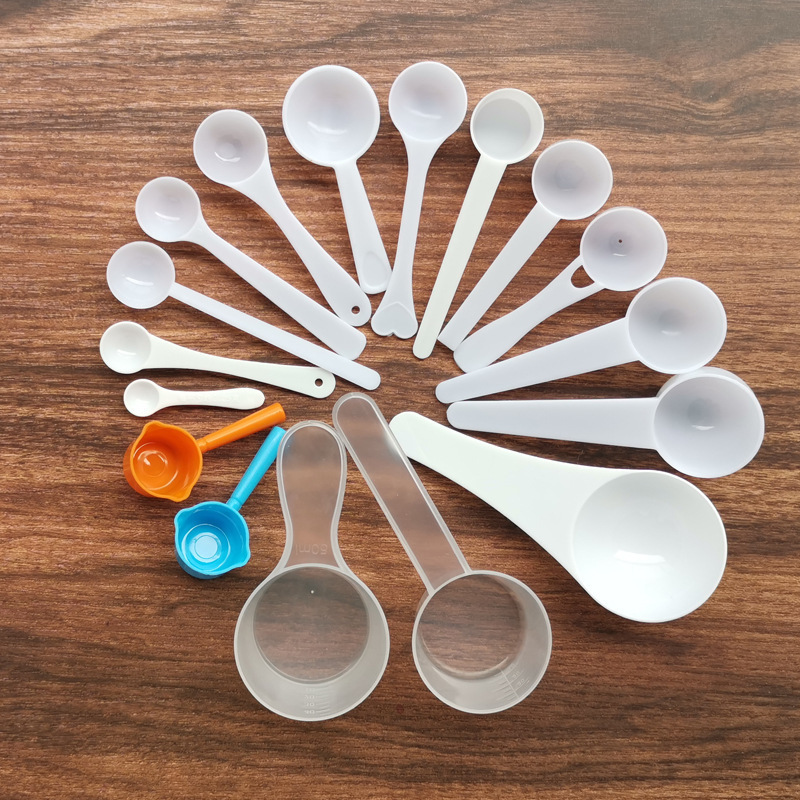 YYG0335 0.25ml 0.25g 1g 2g 3g 5cc 10g 15g mini measuring spoons 25ml washing powder plastic scoop for powder