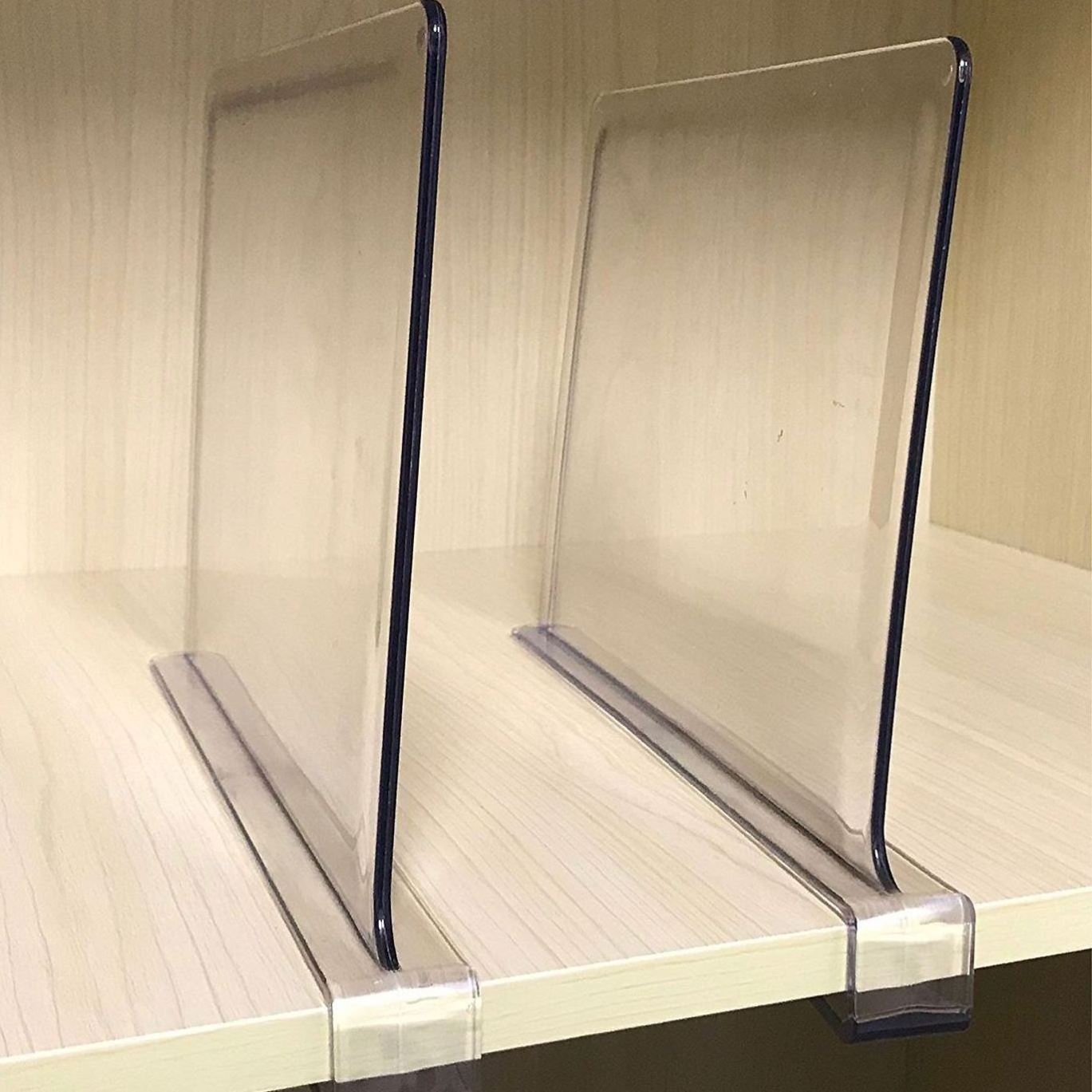 Acrylic Shelf Dividers for Closets Transparent Clear Shelf Separators Perfect for Clothes Organizer Bedroom Kitchen Cabinets