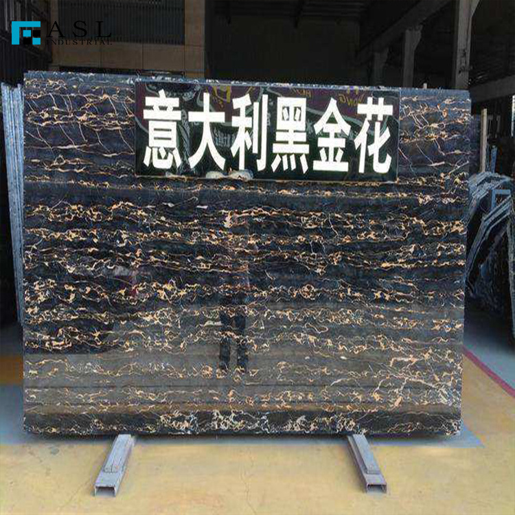 Italy Golden Extra Black And Gold Slab With Gold Veins Black And Golden Alabaster Stone Nero Portoro Golden Marble Tiles