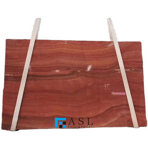 Factory direct Redwood grain verona Red marble Customized Natural Quartz Red Wood Look Marble Light Wood Grain Red Marble Cou