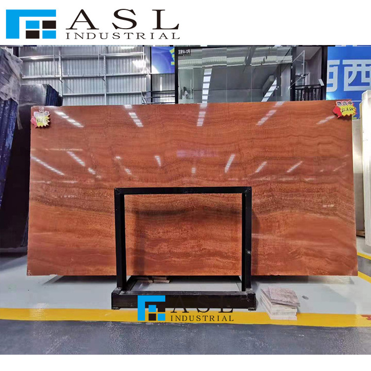 Factory direct Redwood grain verona Red marble Customized Natural Quartz Red Wood Look Marble Light Wood Grain Red Marble Cou