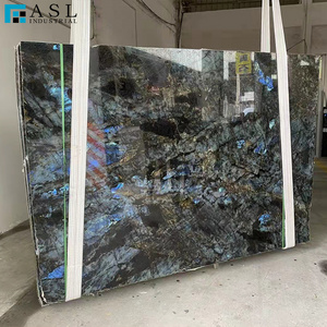 Luxury Home Decor Labradorite Lemurian Blue Granite Backlit Kitchen Countertop