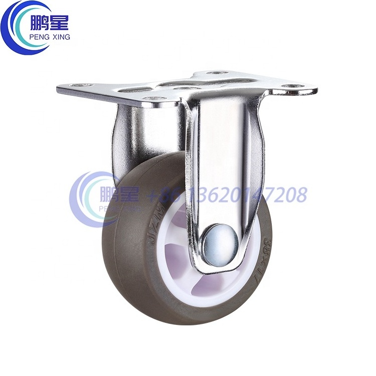 small furniture 2 inch casters wheel TPR soft rubber silent Indoor trolley casters with bearing for office-Swivel