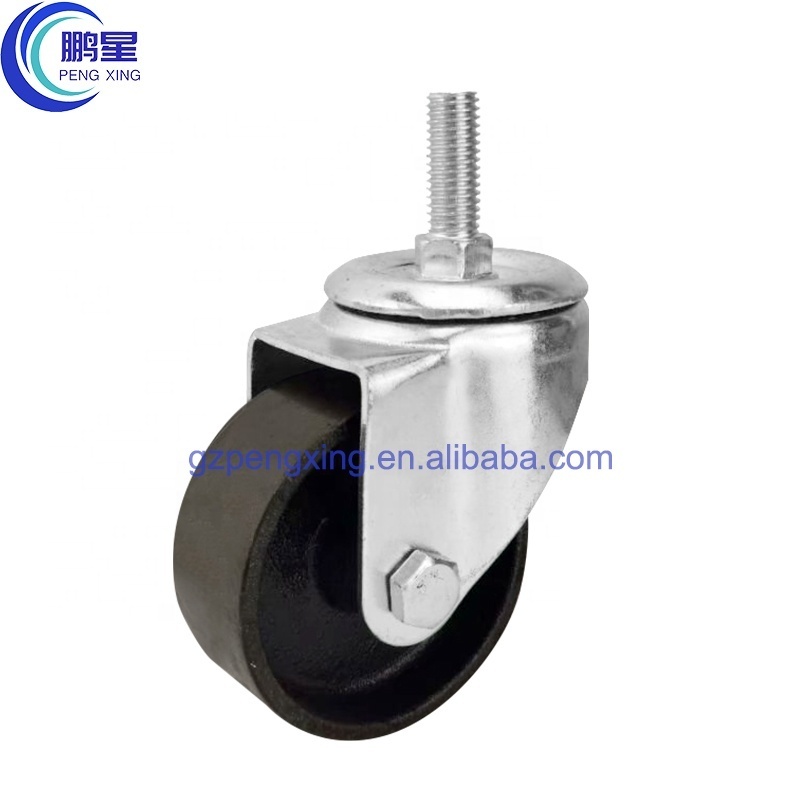 Pengxing heavy duty cast iron wheels locking caster wheels Cast Iron Cast Iron Casters 3 4 5 Inch vintage casters